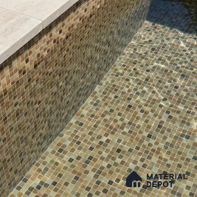 Mosaic Floor & Wall Tile TL 10710 B | 327 x 327 mm (Chip Size 20x20 mm) Glossy Finish Glass Tile - 4 mm | Suitable For Outdoor, Swimming Pool Area