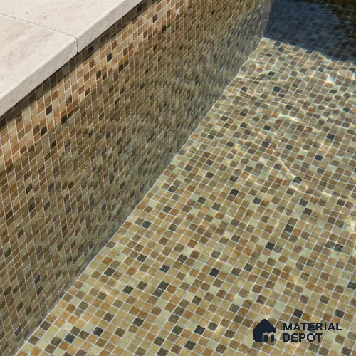 Mosaic Floor & Wall Tile TL 10710 B | 327 x 327 mm (Chip Size 20x20 mm) Glossy Finish Glass Tile - 4 mm | Suitable For Outdoor, Swimming Pool Area