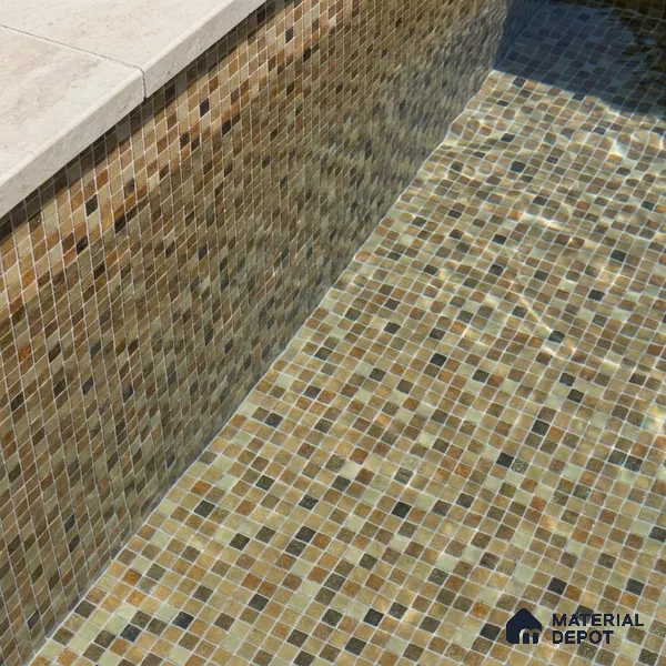 Mosaic Floor & Wall Tile TL 10710 B | 327 x 327 mm (Chip Size 20x20 mm) Glossy Finish Glass Tile - 4 mm | Suitable For Outdoor, Swimming Pool Area