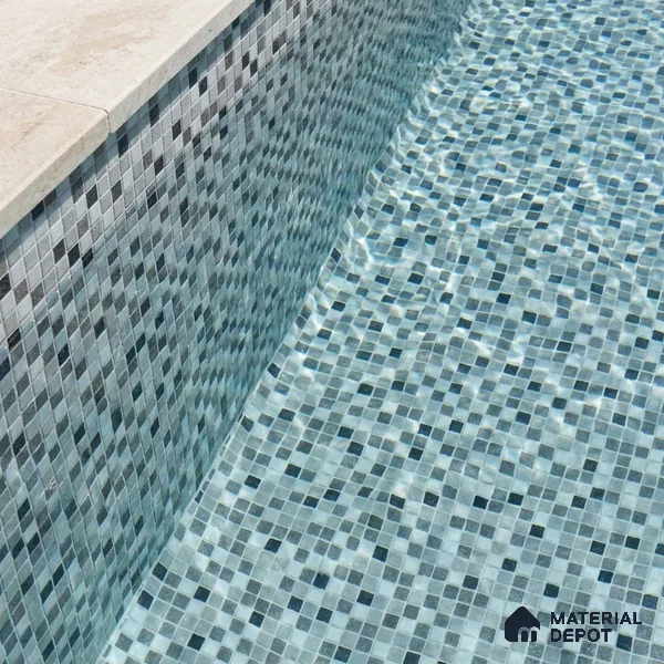 Mosaic Floor & Wall Tile TL 10710 D | 327 x 327 mm (Chip Size 20x20 mm) Glossy Finish Glass Tile - 4 mm | Suitable For Outdoor, Swimming Pool Area
