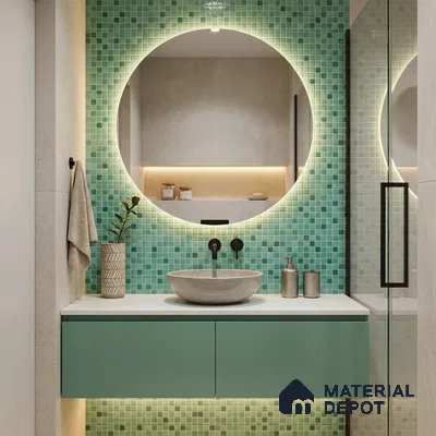 Mosaic Floor & Wall Tile TL 10710 E | 327 x 327 mm (Chip Size 20x20 mm) Glossy Finish Glass Tile - 4 mm | Suitable For Outdoor, Swimming Pool Area