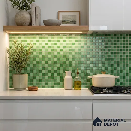 Mosaic Floor & Wall Tile TL 10710 F | 327 x 327 mm (Chip Size 20x20 mm) Glossy Finish Glass Tile - 4 mm | Suitable For Outdoor, Swimming Pool Area