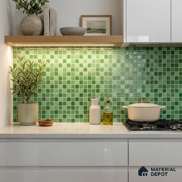 Mosaic Floor & Wall Tile TL 10710 F | 327 x 327 mm (Chip Size 20x20 mm) Glossy Finish Glass Tile - 4 mm | Suitable For Outdoor, Swimming Pool Area