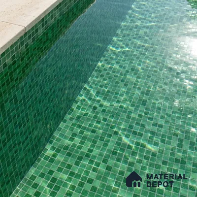 Mosaic Floor & Wall Tile TL 10710 F | 327 x 327 mm (Chip Size 20x20 mm) Glossy Finish Glass Tile - 4 mm | Suitable For Outdoor, Swimming Pool Area