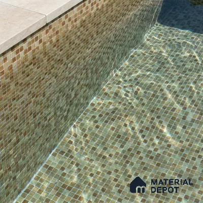 Mosaic Floor & Wall Tile TL 10710 | 327 x 327 mm (Chip Size 20x20 mm) Glossy Finish Glass Tile - 4 mm | Suitable For Outdoor, Swimming Pool Area