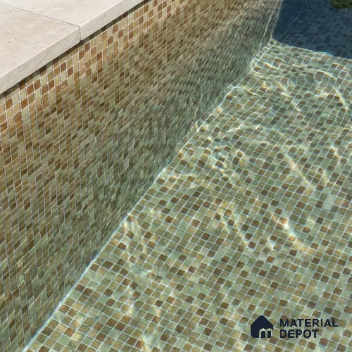 Mosaic Floor & Wall Tile TL 10710 | 327 x 327 mm (Chip Size 20x20 mm) Glossy Finish Glass Tile - 4 mm | Suitable For Outdoor, Swimming Pool Area