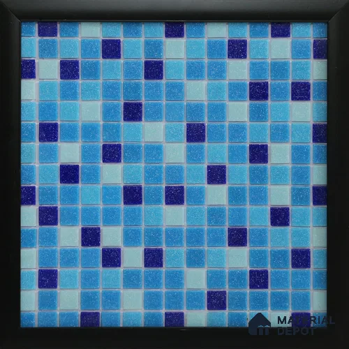 Mosaic Floor & Wall Tile TL 10711 C | 327 x 327 mm (Chip Size 20x20 mm) Glossy Finish Glass Tile - 4 mm | Suitable For Outdoor, Swimming Pool Area