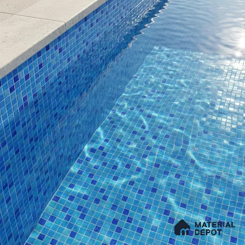 Mosaic Floor & Wall Tile TL 10711 D | 327 x 327 mm (Chip Size 20x20 mm) Glossy Finish Glass Tile - 4 mm | Suitable For Outdoor, Swimming Pool Area