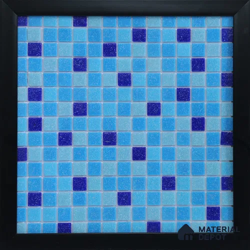 Mosaic Floor & Wall Tile TL 10711 D | 327 x 327 mm (Chip Size 20x20 mm) Glossy Finish Glass Tile - 4 mm | Suitable For Outdoor, Swimming Pool Area