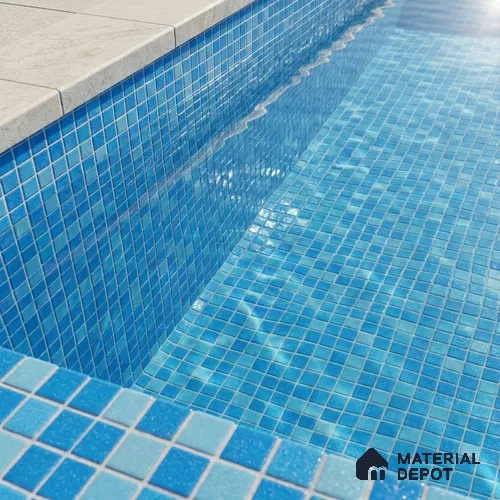Mosaic Floor & Wall Tile TL 10711 | 327 x 327 mm (Chip Size 20x20 mm) Glossy Finish Glass Tile - 4 mm | Suitable For Outdoor, Swimming Pool Area