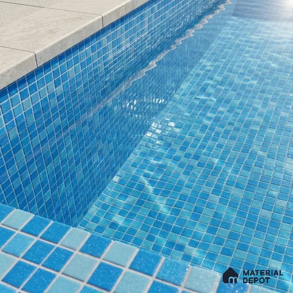 Mosaic Floor & Wall Tile TL 10711 | 327 x 327 mm (Chip Size 20x20 mm) Glossy Finish Glass Tile - 4 mm | Suitable For Outdoor, Swimming Pool Area