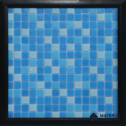Mosaic Floor & Wall Tile TL 10711 | 327 x 327 mm (Chip Size 20x20 mm) Glossy Finish Glass Tile - 4 mm | Suitable For Outdoor, Swimming Pool Area