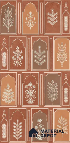 Patterned Look Wall Tile TL 10716 C Riga Cotto Decore 2 4 ft x 2 ft Vitrified Matte Finish - 9 mm  | Suitable for Living Room, Bedroom & Dining