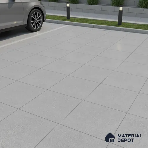 Stone Floor Tile TL 10725 Sandstone Grey 16 x 16 inch Matte Finish Ceramic Tile - 8.5 mm | Suitable For Bathroom, Courtyard, Balcony | 2-3 mm Spacer is Mandatory