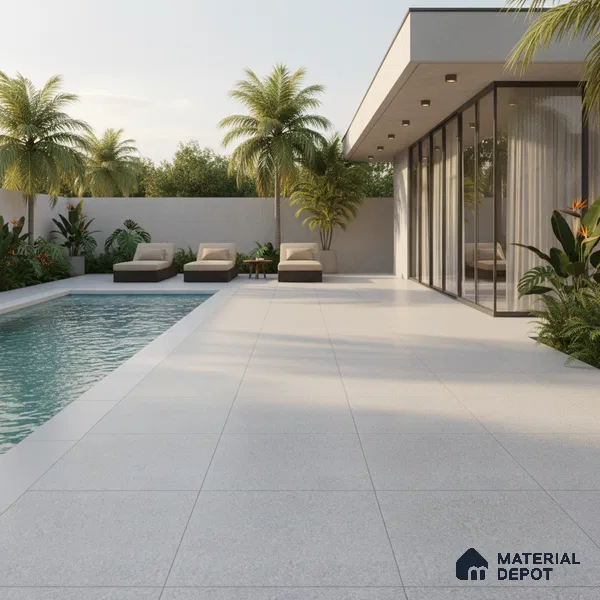 Stone Floor Tile TL 10725 Sandstone Grey 16 x 16 inch Matte Finish Ceramic Tile - 8.5 mm | Suitable For Bathroom, Courtyard, Balcony | 2-3 mm Spacer is Mandatory