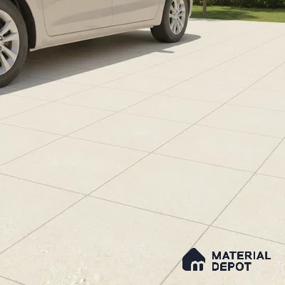 Stone Floor Tile TL 10727 Sandstone Cream 16 x 16 inch Matte Finish Ceramic Tile - 8.5 mm | Suitable For Bathroom, Courtyard, Balcony | 2-3 mm Spacer is Mandatory