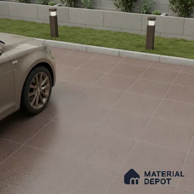 Stone Floor Tile TL 10728 Sandstone Brown 16 x 16 inch Matte Finish Ceramic Tile - 8.5 mm | Suitable For Bathroom, Courtyard, Balcony | 2-3 mm Spacer is Mandatory