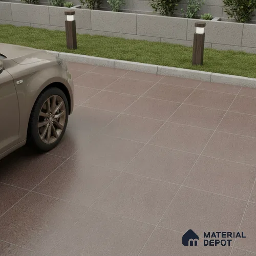 Stone Floor Tile TL 10728 Sandstone Brown 16 x 16 inch Matte Finish Ceramic Tile - 8.5 mm | Suitable For Bathroom, Courtyard, Balcony | 2-3 mm Spacer is Mandatory