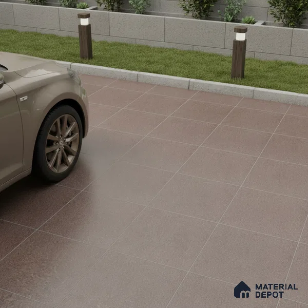 Stone Floor Tile TL 10728 Sandstone Brown 16 x 16 inch Matte Finish Ceramic Tile - 8.5 mm | Suitable For Bathroom, Courtyard, Balcony | 2-3 mm Spacer is Mandatory
