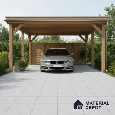 Stone Floor Tile TL 10730 Rustic Grey 16 x 16 inch Matte Finish Ceramic Tile - 8.5 mm | Suitable For Bathroom, Courtyard, Balcony