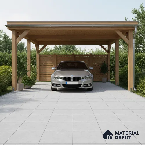 Stone Floor Tile TL 10730 Rustic Grey 16 x 16 inch Matte Finish Ceramic Tile - 8.5 mm | Suitable For Bathroom, Courtyard, Balcony