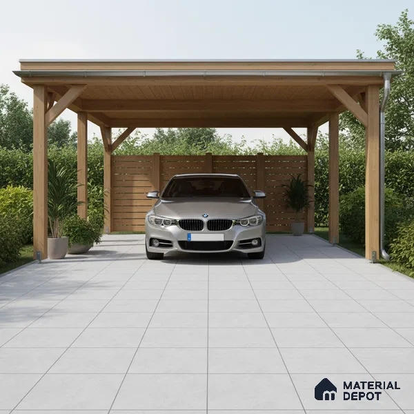 Stone Floor Tile TL 10730 Rustic Grey 16 x 16 inch Matte Finish Ceramic Tile - 8.5 mm | Suitable For Bathroom, Courtyard, Balcony