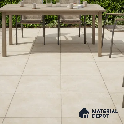 Stone Floor Tile TL 10731 Harmony Crema 16 x 16 inch Matte Finish Ceramic Tile - 8.5 mm | Suitable For Bathroom, Courtyard, Balcony