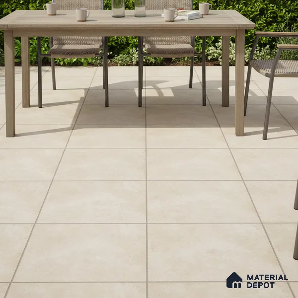 Stone Floor Tile TL 10731 Harmony Crema 16 x 16 inch Matte Finish Ceramic Tile - 8.5 mm | Suitable For Bathroom, Courtyard, Balcony