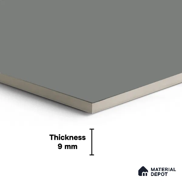 Plain Wall & Floor Tile TL 10746 Steel Grey 4 ft x 2 ft Matte Finish Full Body Vitrified Tile - 9 mm | Suitable For Living Room, Hall, Bedroom