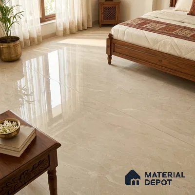 Plain Large Format Floor Tile TL 10752 6 ft x 4 ft Glossy Finish Vitrified Tile - 15 mm | Adhesive and Spacers Must be Used During Installation | Suitable for Living Room, Bedroom, Office