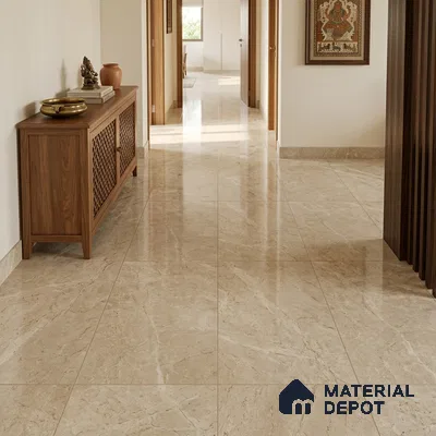 Plain Large Format Floor Tile TL 10752 6 ft x 4 ft Glossy Finish Vitrified Tile - 15 mm | Adhesive and Spacers Must be Used During Installation | Suitable for Living Room, Bedroom, Office