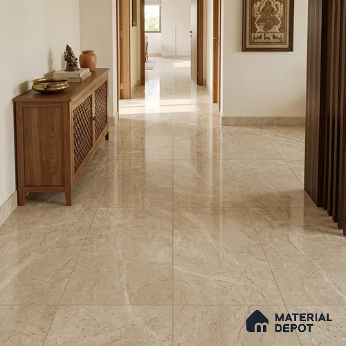 Plain Large Format Floor Tile TL 10752 6 ft x 4 ft Glossy Finish Vitrified Tile - 15 mm | Adhesive and Spacers Must be Used During Installation | Suitable for Living Room, Bedroom, Office