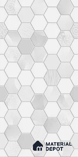 Faux Mosaic Wall Tile TL 10756 B Hexa Reactive Decor 10 2 ft x 1 ft Glossy Finish Ceramic Tile - 9 mm