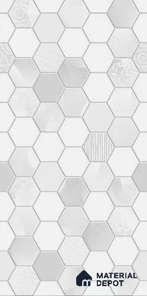 Faux Mosaic Wall Tile TL 10756 B Hexa Reactive Decor 10 2 ft x 1 ft Glossy Finish Ceramic Tile - 9 mm