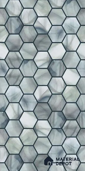 Hexagonal Wall Tile TL 10756 Hexa Decor 2 ft x 1 ft Glossy Finish Ceramic Tile - 9 mm