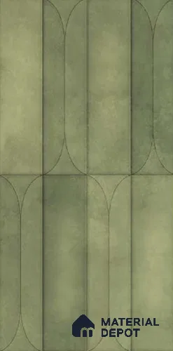 Faux Subway Wall Tile TL 10782 C Arch Emerald 2 ft x 1 ft Glossy Finish Ceramic Tile - 9 mm | Please Expect a Slight Variation of Pattern