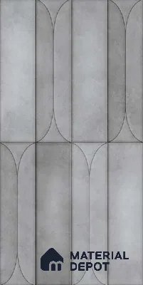 Faux Subway Wall Tile TL 10782 D Arch Grey 2 ft x 1 ft Glossy Finish Ceramic Tile - 9 mm | Please Expect a Slight Variation of Pattern