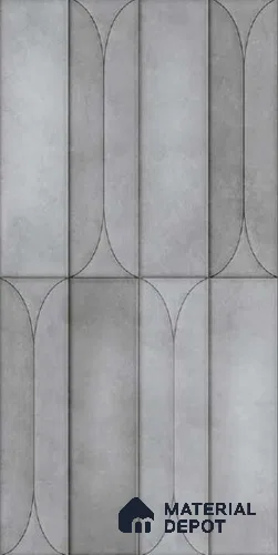 Faux Subway Wall Tile TL 10782 D Arch Grey 2 ft x 1 ft Glossy Finish Ceramic Tile - 9 mm | Please Expect a Slight Variation of Pattern