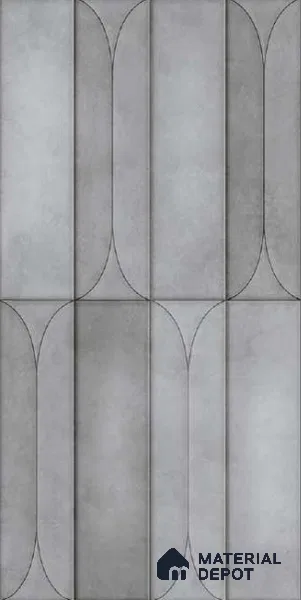 Faux Subway Wall Tile TL 10782 D Arch Grey 2 ft x 1 ft Glossy Finish Ceramic Tile - 9 mm | Please Expect a Slight Variation of Pattern