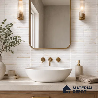 Faux Subway Wall Tile TL 10786 C Kitkat White Decor 2 ft x 1 ft Glossy Finish Ceramic Tile - 9 mm | Please Expect a Slight Variation of Pattern
