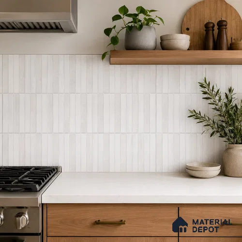 Faux Subway Wall Tile TL 10786 F Kitkat Milky Decor 2 ft x 1 ft Glossy Finish Ceramic Tile - 9 mm | Please Expect a Slight Variation of Pattern