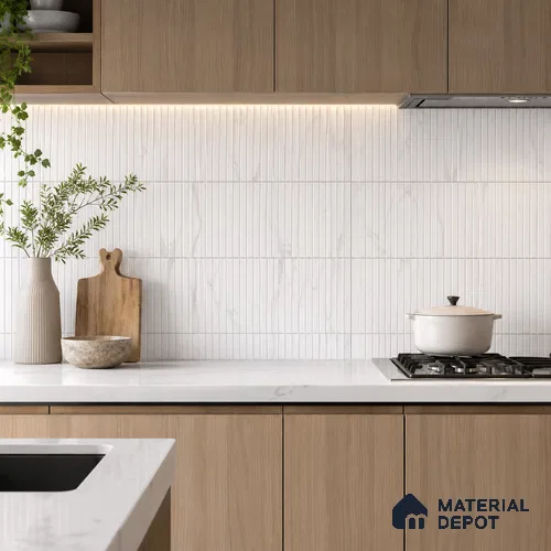 Faux Subway Wall Tile TL 10786 G Kitkat Satvario 2 ft x 1 ft Glossy Finish Ceramic Tile - 9 mm | Please Expect a Slight Variation of Pattern