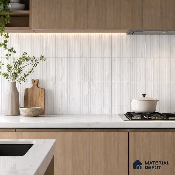 Faux Subway Wall Tile TL 10786 G Kitkat Satvario 2 ft x 1 ft Glossy Finish Ceramic Tile - 9 mm | Please Expect a Slight Variation of Pattern