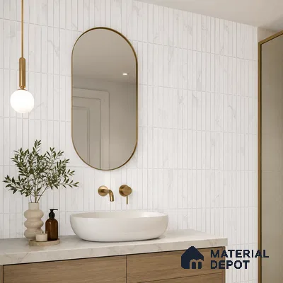 Faux Subway Wall Tile TL 10786 G Kitkat Satvario 2 ft x 1 ft Glossy Finish Ceramic Tile - 9 mm | Please Expect a Slight Variation of Pattern