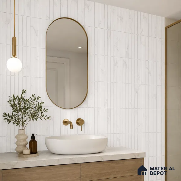 Faux Subway Wall Tile TL 10786 G Kitkat Satvario 2 ft x 1 ft Glossy Finish Ceramic Tile - 9 mm | Please Expect a Slight Variation of Pattern