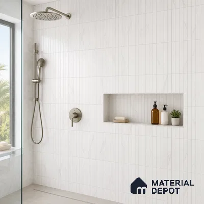 Faux Subway Wall Tile TL 10786 G Kitkat Satvario 2 ft x 1 ft Glossy Finish Ceramic Tile - 9 mm | Please Expect a Slight Variation of Pattern