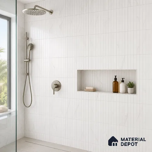 Faux Subway Wall Tile TL 10786 G Kitkat Satvario 2 ft x 1 ft Glossy Finish Ceramic Tile - 9 mm | Please Expect a Slight Variation of Pattern