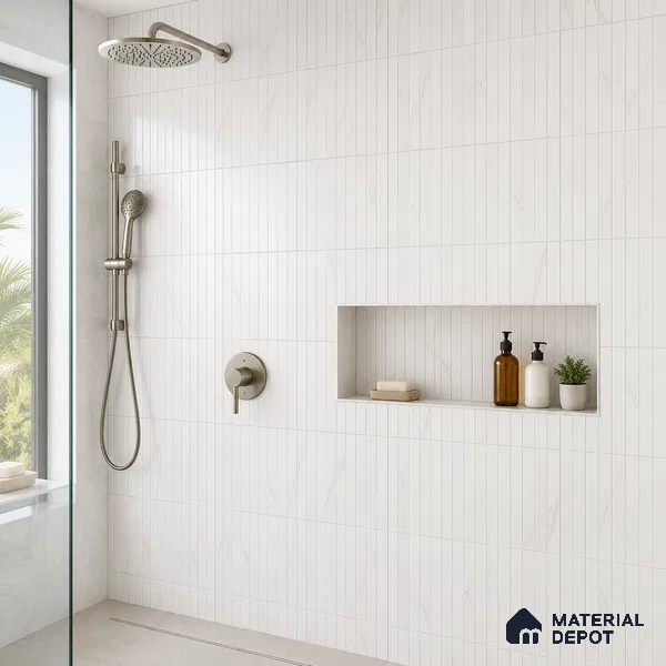 Faux Subway Wall Tile TL 10786 G Kitkat Satvario 2 ft x 1 ft Glossy Finish Ceramic Tile - 9 mm | Please Expect a Slight Variation of Pattern