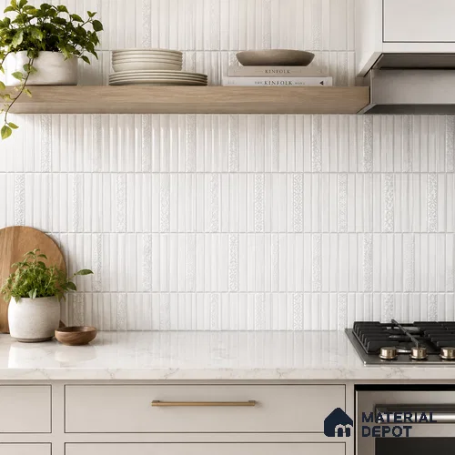 Faux Subway Wall Tile TL 10786 Kitkat Reactive Decor 2 ft x 1 ft Glossy Finish Ceramic Tile - 9 mm