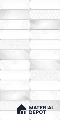 Faux Subway Wall Tile TL 10789 E Marcel Reactive Decor 2 ft x 1 ft Glossy Finish Ceramic Tile - 9 mm | Please Expect a Slight Variation of Pattern